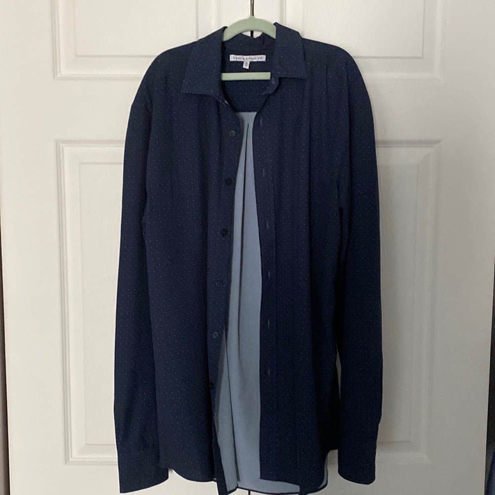 Super soft blue dotted dress shirt